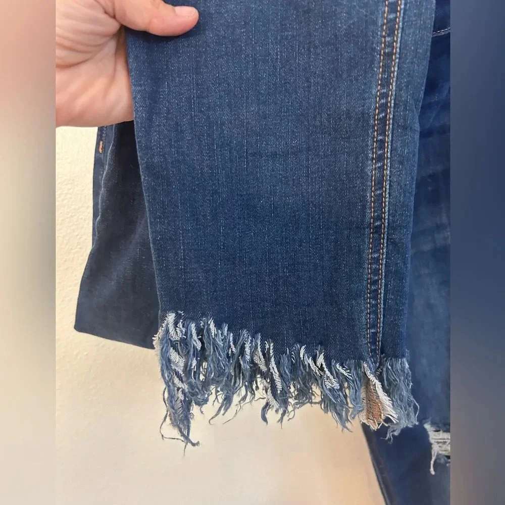 Free People‎ Frayed Skinny Jeans Distressed Womens 29 Great Heights Fringe Crop